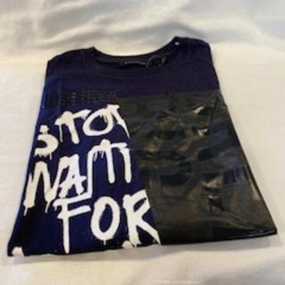 Navy Multi-Color Graphic/Embellishment L/S T-Shirt - Picture 2 of 5